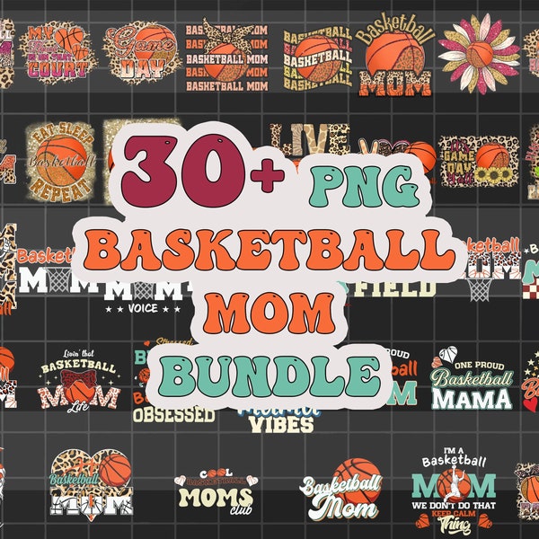 Basketball Mom Png Bundle, Game Day Vibes Png, Sports Mama Messy Skull Season Love Heart Field Leopard Shirt Design Png BUNDLE079