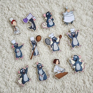 Ratatouille Remy Cartoon Character Embroidered Patch Set Funny Chef Mouse Iron On Sew On Badge for Jacket Backpack