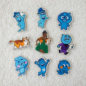 Disney Soul Inspired Embroidered Patch Set Blue Character Iron On Cartoon Badge for Jacket Backpack Clothing Gift