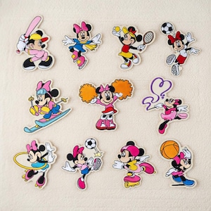 Minnie Sports Embroidered Patch Set Iron On Patch for Jackets Bags Clothing DIY Accessories