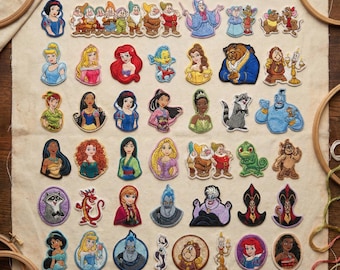 Parches bordados de princesas Disney de 7,6 cm, ideales para coser o planchar en chaquetas, mochilas de Blancanieves y Frozen, y vaqueros EPD573-676