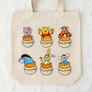 Disney Winnie the Pooh Embroidered Patch Set Hunny Pot Cartoon Iron On Sew On Patch for Jacket Backpack Bag