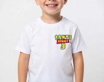 Personalized Toy Story Boys Birthday Embroidered Shirt, Custom Logo Toy Story shirt, Disney shirt, Woody Shirt, buzz shirt, Kids Birthday