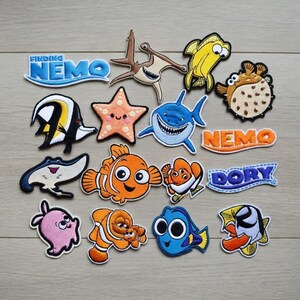 Finding Nemo Inspired Embroidered Patch Clownfish Dory Shark Starfish Cartoon Ocean Patch for Jacket Backpack Hat