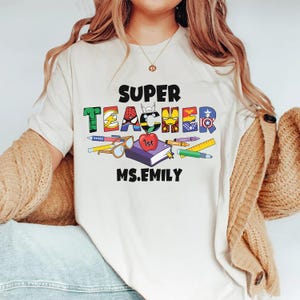 Comfort Colors® Personalized Teacher Name Hero Shirt, Super Teacher Gifts, Teacher Appreciation, Teacher Life, Back To School Ideal PSD079.C