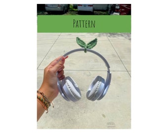 Pattern: Crochet Sprout Leaf Headphone Accessory/Bookmark/Cable Cord Organizer