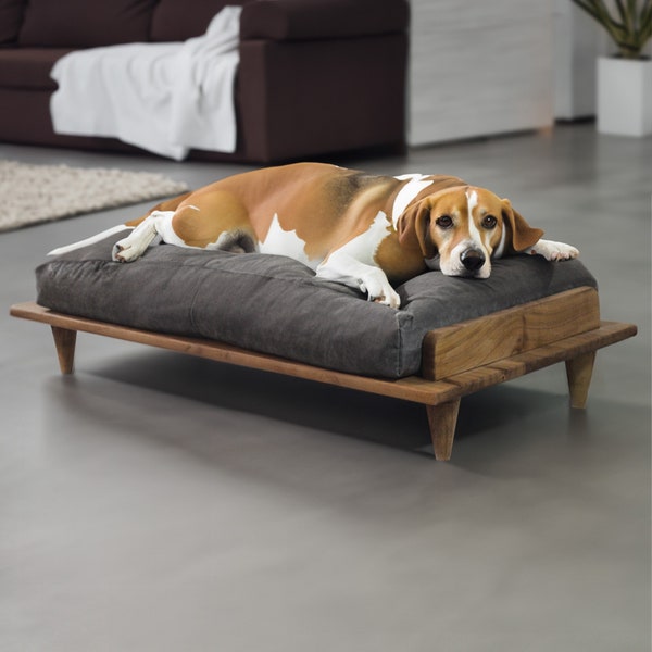 Dog Bed / Extra Large Dog Bed / Wood Dog Bed / Pet Bed / Pet Furniture / Walnut Dog Bed / Large Breed Dog
