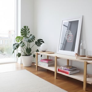 Low Shelving Unit, 3 Sizes, Wooden Shelving Unit, Wooden Tv Stand, Modern Shelving Unit, Low Bookcase, Wooden Display Stand, Record Shelf image 3