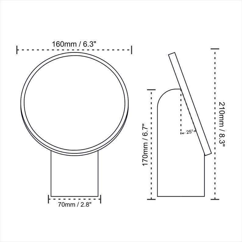 Desk Mirror / Tabletop Mirror / Makeup Mirror / Wood Mirror / Wood base Mirror image 10