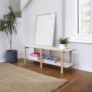 Scandinavian Low Bookshelf / Low Bookcase / Low Shelving Unit / Open Bookshelf / Modern Shelving