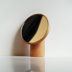 Desk Mirror / Tabletop Mirror / Makeup Mirror / Wood Mirror / Wood base Mirror image 7