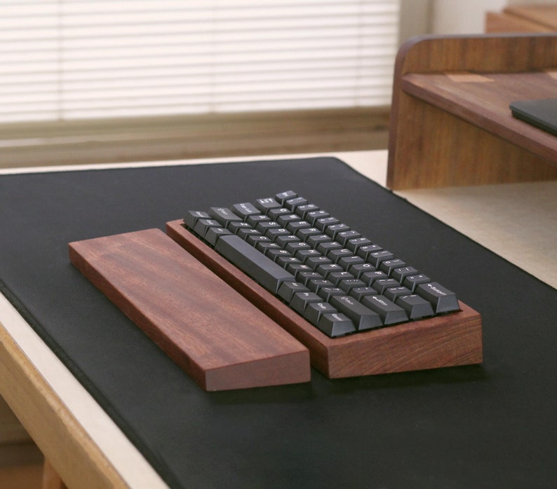 Mahogany Mechanical Keyboard Case and Wrist Rest: Compatible With %60 ...