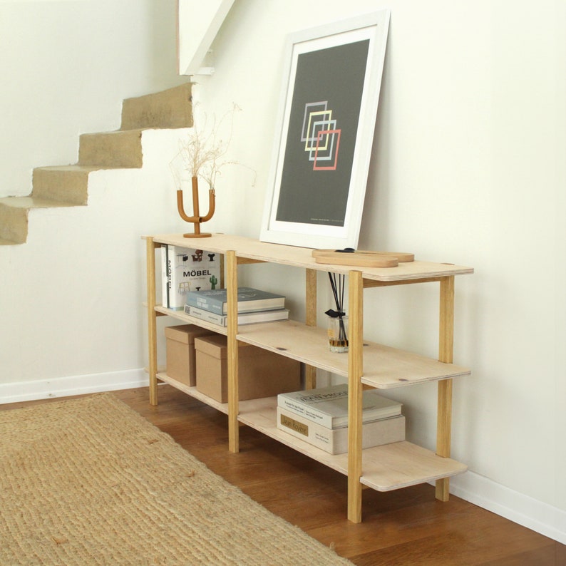 Modern Shelving Unit, 2 Colors 3 Sizes Bookshelf, Low Bookcase, Bookshelves, Record Storage image 1