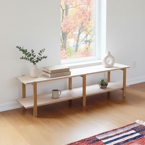 Low Shelving Unit, 3 Sizes, Wooden Shelving Unit, Wooden Tv Stand, Modern Shelving Unit, Low Bookcase, Wooden Display Stand, Record Shelf Dark Legs