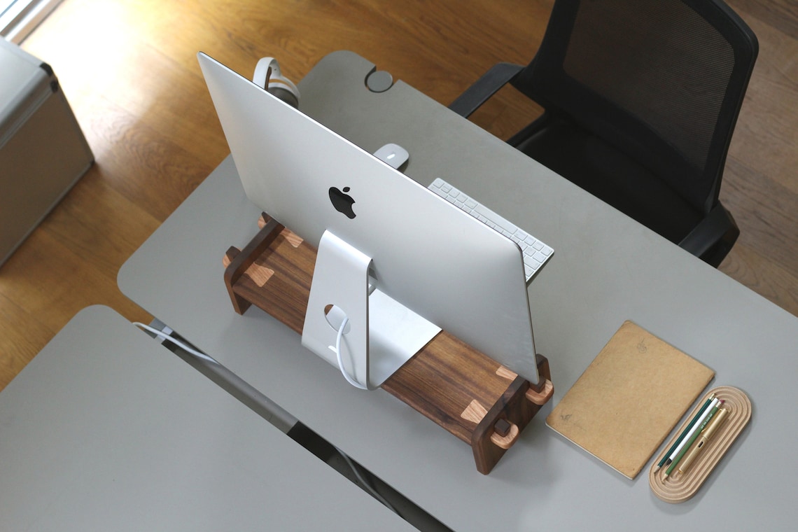 Walnut Desk Shelf / Monitor Stand / Japanese Style / Desk Etsy