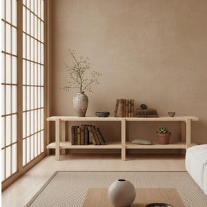Low Shelving Unit, 3 Sizes, Wooden Shelving Unit, Wooden Tv Stand, Modern Shelving Unit, Low Bookcase, Wooden Display Stand, Record Shelf image 7