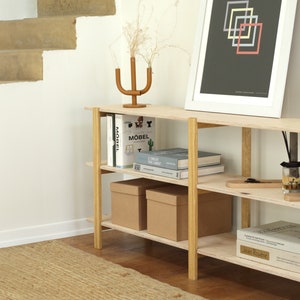 Modern Shelving Unit, 2 Colors 3 Sizes Bookshelf, Low Bookcase, Bookshelves, Record Storage image 7