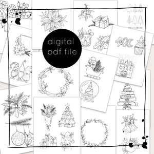 Template package merry little christmas, 25 motifs, DIGITAL pdf file zdjęcie 2