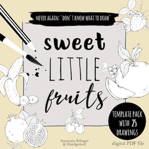 Template package &quot;sweet little fruits&quot;, 25 fruity motifs, DIGITAL pdf file