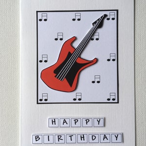 Gitaar Verjaardagskaart Heren Cadeau Handgemaakt