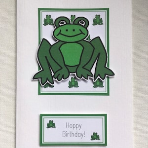 Carte d'anniversaire grenouille homme femme enfant cadeau fait main
