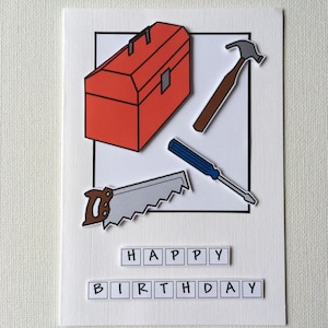 Boîte à outils Carte d'anniversaire Homme Enfants Cadeau fait main