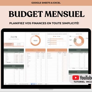 Orçamento mensal francês, Planejador de orçamento francês, Planilha de orçamento mensal em francês, Acompanhe receitas e despesas, Planilhas Google e Excel