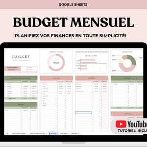 Budget mensuel français, maandelijkse budgetplanner, maandelijkse budgetspreadsheet in het Frans, inkomsten en uitgaven bijhouden, Google Spreadsheets