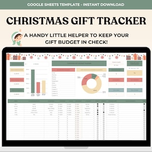 Planer Geschenk, Urlaub, Geschenk Tracker, Weihnachtsplaner, Urlaubsplaner, Google Sheets Vorlage - Tabelle, Sofort Download