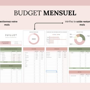 Budget mensuel, vous pouvez choisir le mois, vérifiez le solde restant pour le mois