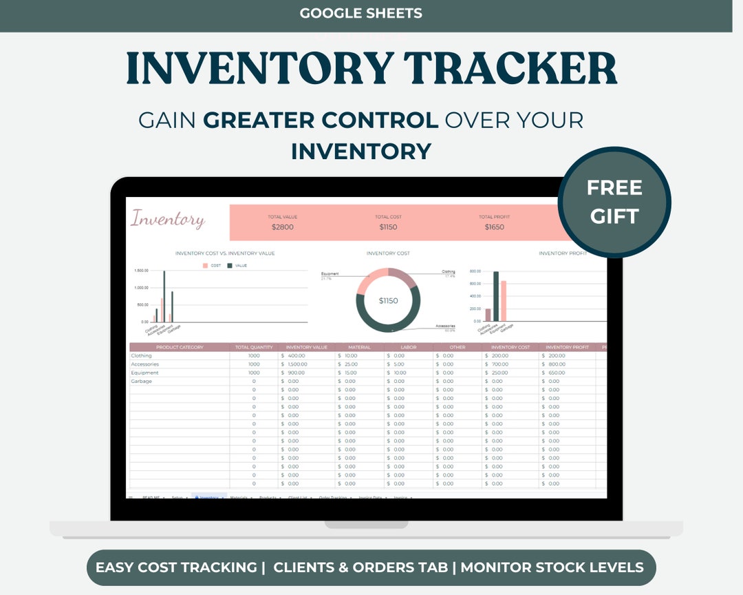 Inventory Spreadsheet, Small Business Template, Google Sheets - Etsy