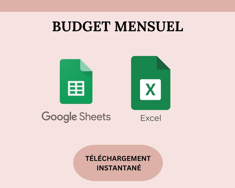 Budget mensuel et annuel google sheets et excel avec un tutoriel youtube inclus