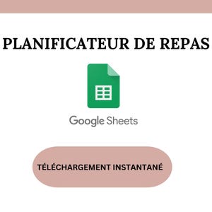 Planificateur de repas google sheets