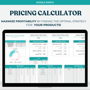 Pricing Calculator Spreadsheet, Small Business Template, Product Pricing Calculator