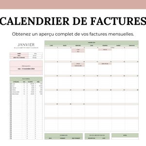 calendrier de factures