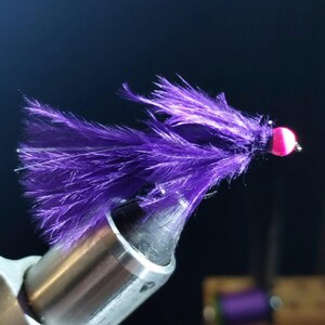 Purple Wooly Bugger Hand-tied Weighted Streamer Fly Sizes #4 #6 #8