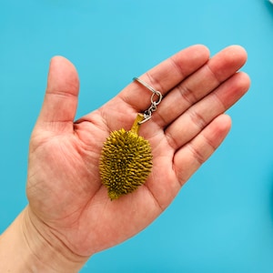 Real Durian Keychain, Fruit Keychain, Funny keychain, Durian Keychain, Thailand keychain, Thai gift keychain