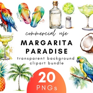 Aquarell Margarita Paradise Clipart-20 transparenten Hintergrund PNG kommerzielle Nutzung Instant Download