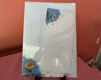 Sunflower Themed Stationery Set (12 Sheets/6 Envelopes) Snail Mail Correspondence Letter Writing Paper Writing Paper Penpals Paper Set