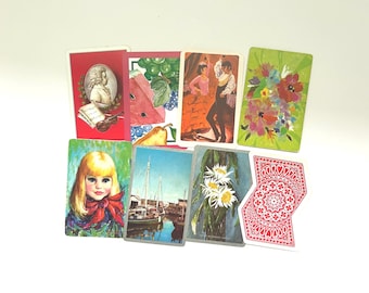 Vintage Playing Cards for Collectors/Ephemera Pieces (3 Sets Available, 8 Cards in Each Set) Paper Crafting Mixed Media Collage ATCs