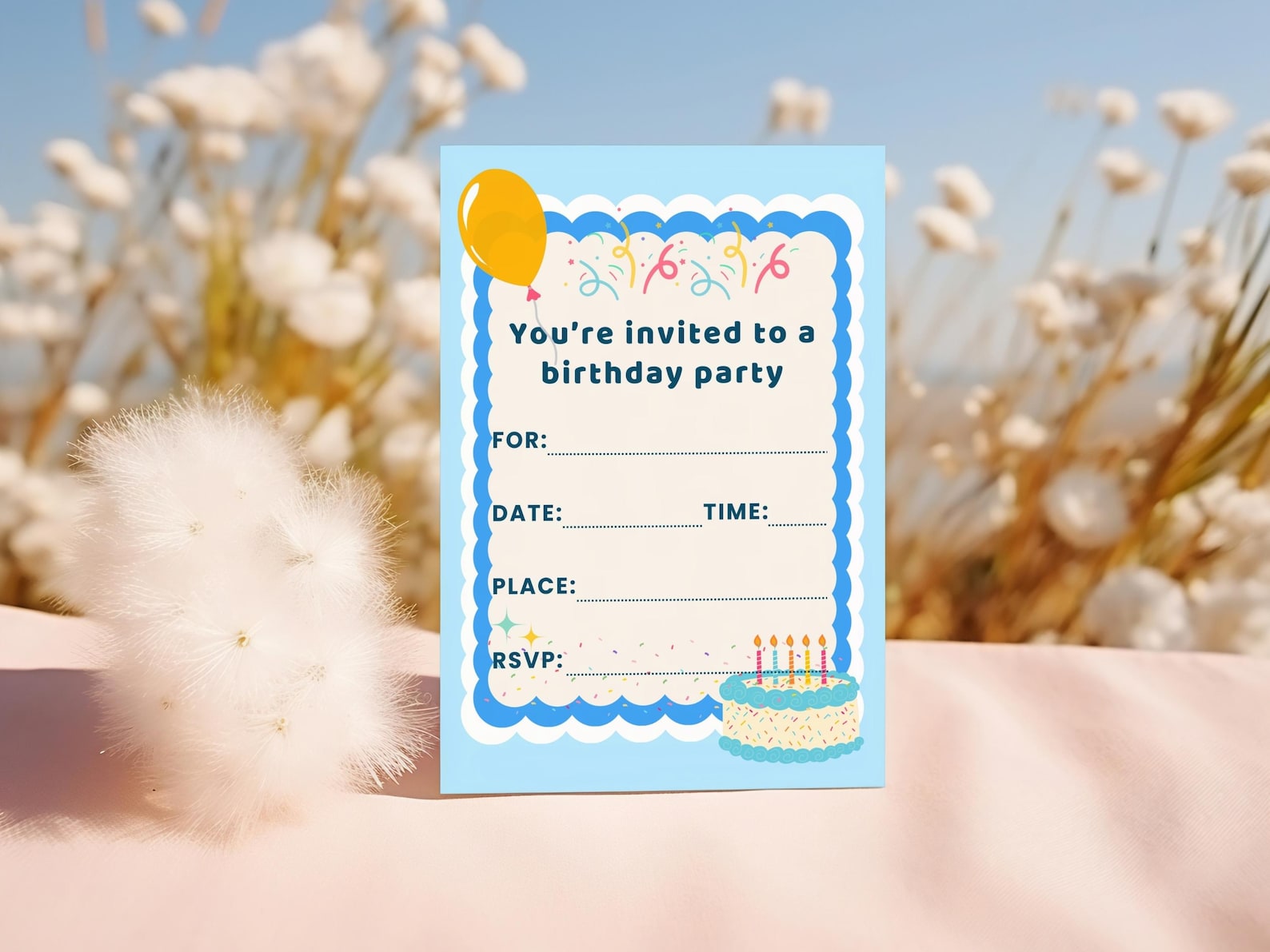 Fill In Party Invitations Fill in Birthday Invitation, Blank Party Invite, Printable Birthday ...