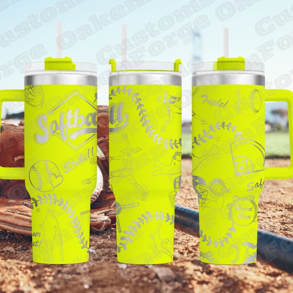 Softball 40oz Tumbler wrap SVG File