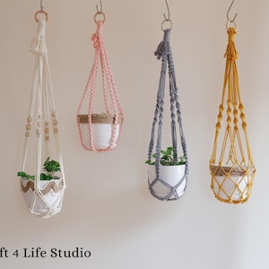 No-tassel Macrame Plant Hanger Indoor Pot Hanger, Hanging Pot Holder, Indoor Hanging Planter, Hanging Plant, Gift For Plant Lover