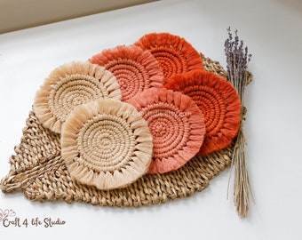 Macrame Coaster, Boho Coaster, Coffee Coaster, Table Coaster, Cup Coaster, Drink Coaster, Coasters Set, Gift For Her