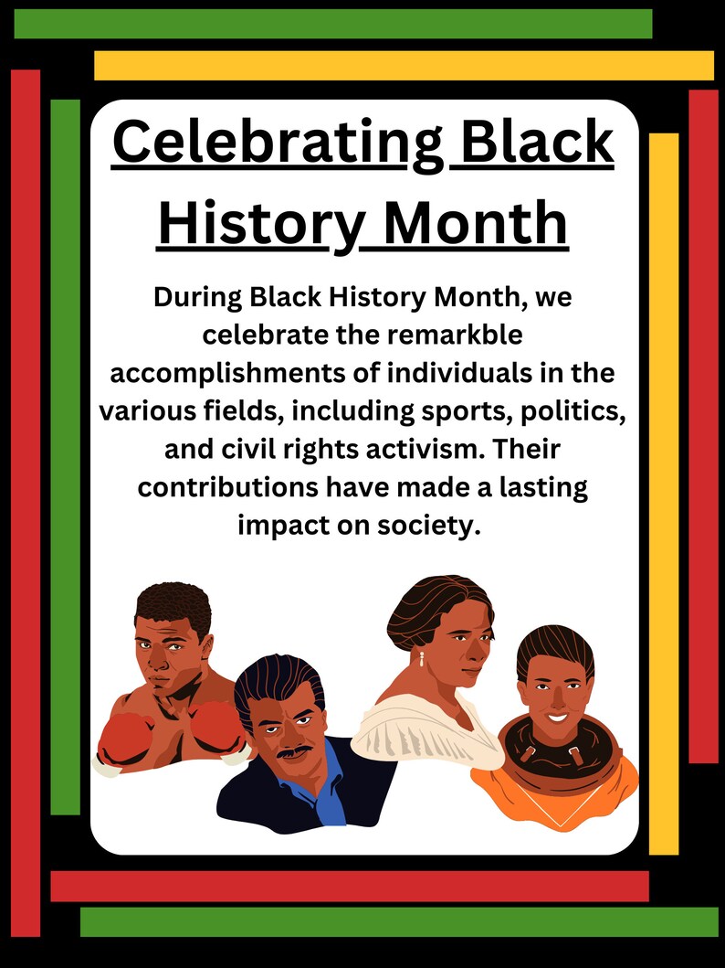 Celebrating the Legacy of Black History Month Bulletin Board; Printable ...
