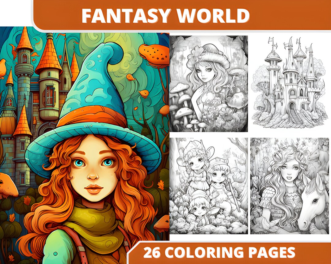 Coloring Books, Fantasy World Coloring Book, Adult Coloring Book Gift ...