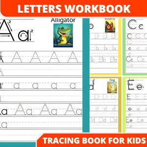Printable 52 Pages Letters Tracing Book, Digital Book,  PDF DOWNLOAD