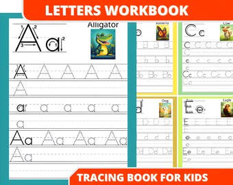 Printable 52 Pages Letters Tracing Book, Digital Book,  PDF DOWNLOAD