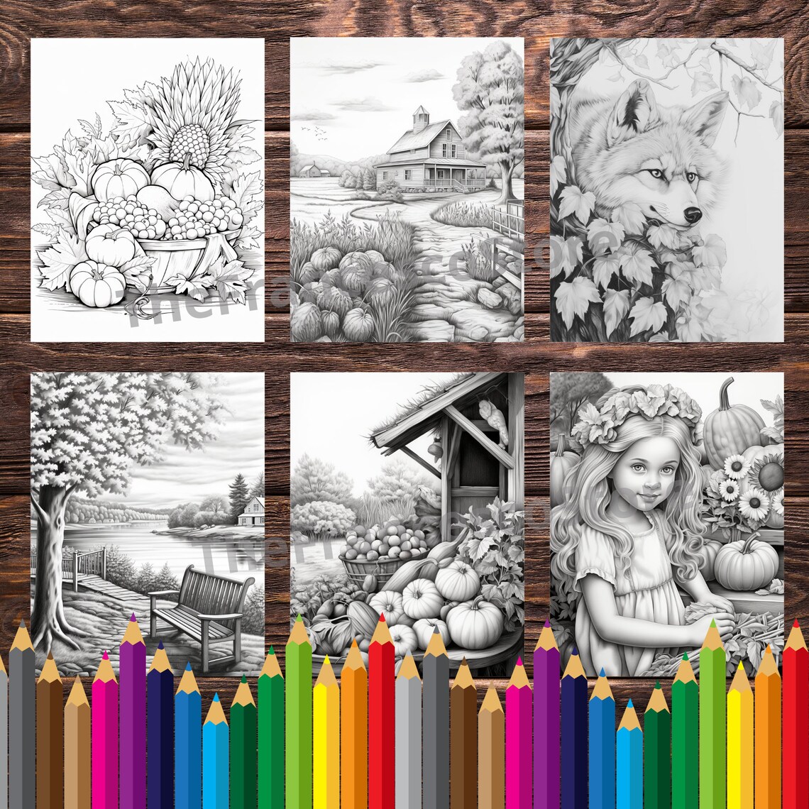 Autumn Coloring Pages: 95 Fall Scenes for Stress Relief (PDF Download ...