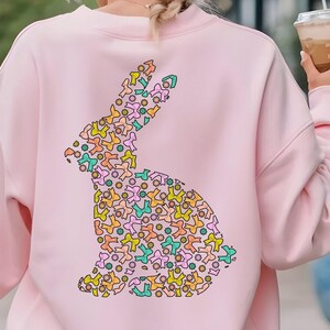 Kokette Schleife Osterhase PNG, Kokette Ostern Png, Ostern Png, Frohe Ostern Png, bunte Kokette Bögen PNG, Girly Ostern Shirt, Häschenbögen